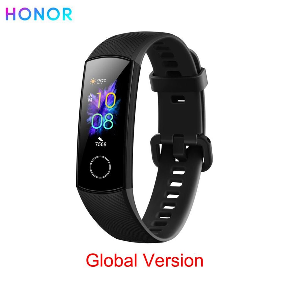 Honor band 5 slimme armband, wereldwijde versie, waterdichte sportarmband, gezondheid, bloed, zuurstof, fitness, slaaptracker, slimme band: Zwarte wereld