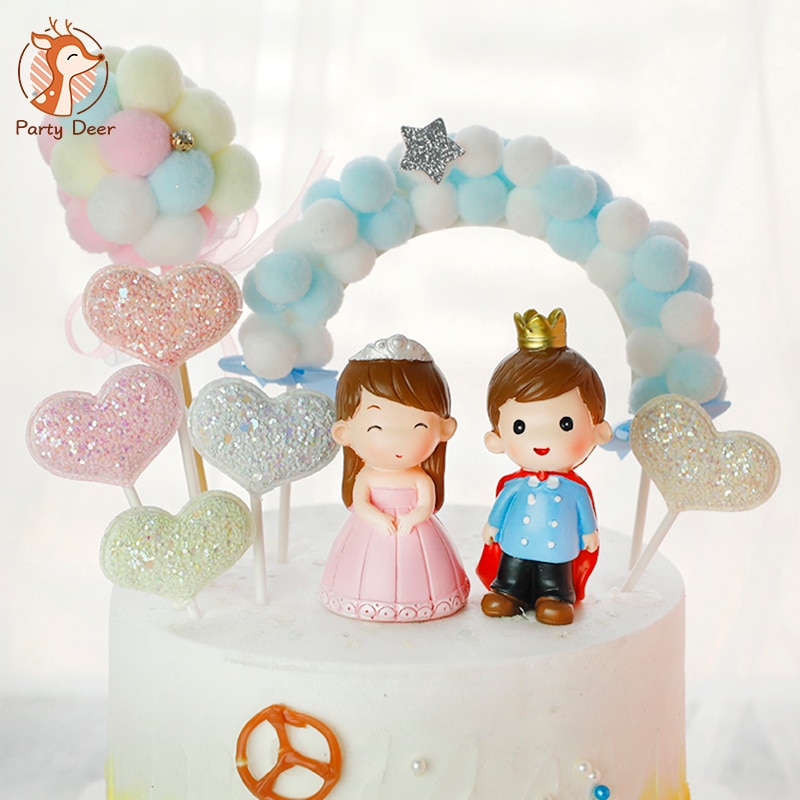 Princesa princesa resina casamento estátua bolo topper para festa de noiva figuras decorativas para casal feliz aniversário bolo topper