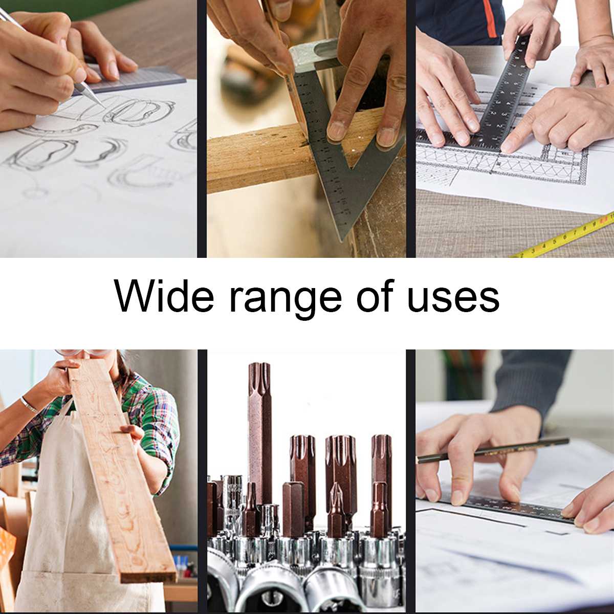 12 inch Metric and Imperial Aluminum Alloy Triangle Angle Ruler Protractor Woodworking Measurement Tool Square Layout Gauges