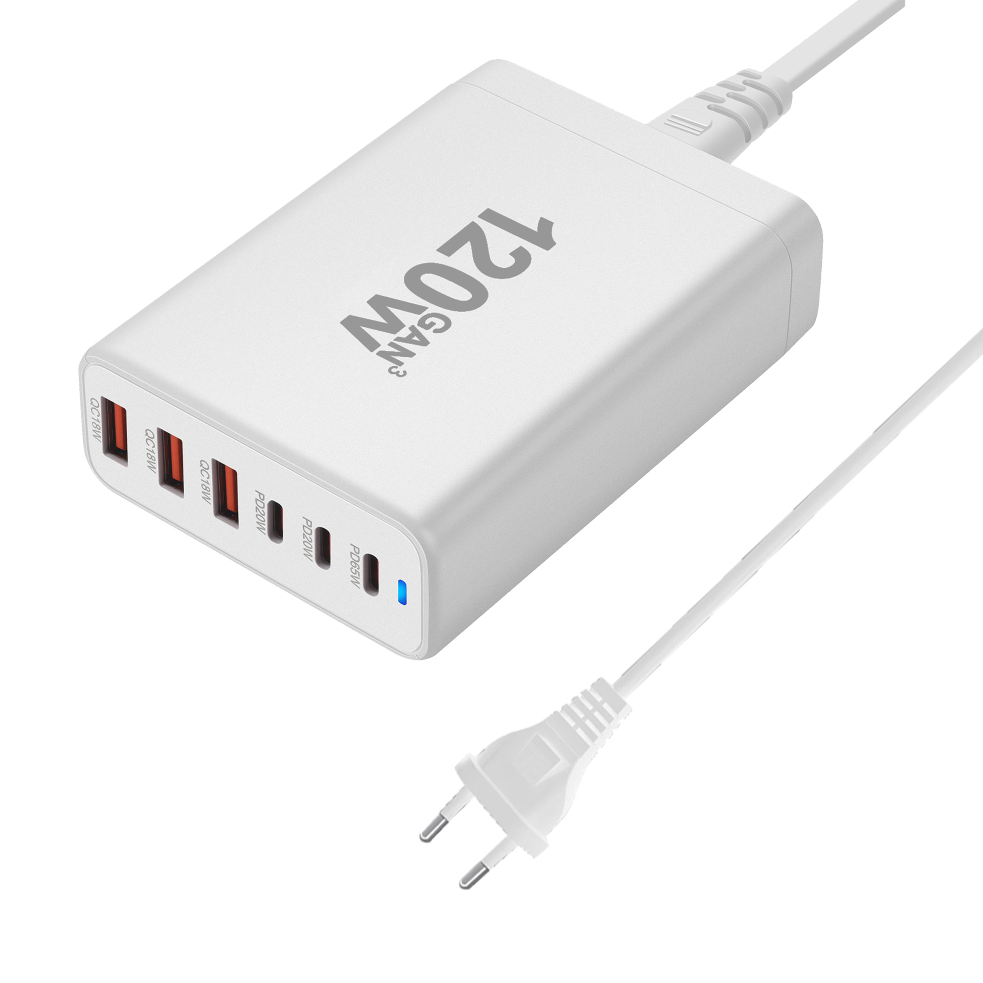 120w 200w gan oplader 6 poorten usb type c pd oplader snellader 3.0 usb type c snellader mobiele telefoon usb oplader