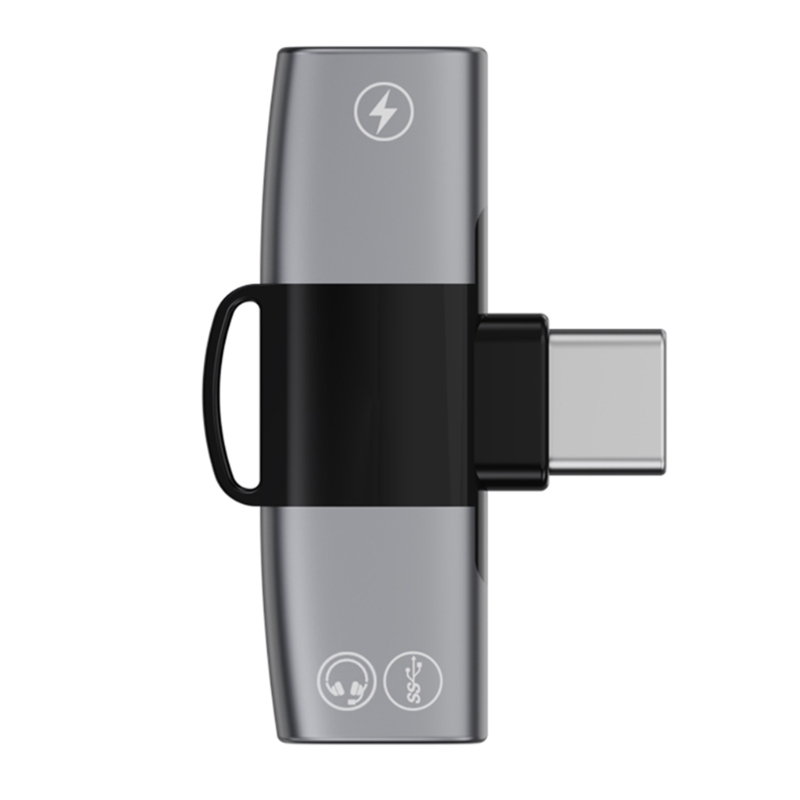 1 auf 2 USB-C-Adapter, Typ-C-Stecker auf 2 Typ-C-Buchsen, Konverter, unterstützt gleichzeitiges und Kopfhörer: WHITE