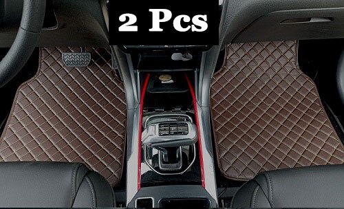 Universele auto vloermatten voor auto's, antislipmat, rode zwarte grijze koffie auto vloermatten, auto styling interieur auto vloermatten: 2 stuks koffie