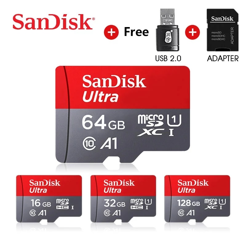 Oryginalna karta Micro SD SanDisk 128GB 32GB 64GB 16GB karta Ultra TF karta pamięci klasy 10 fiszki karta microSD mini na telefon