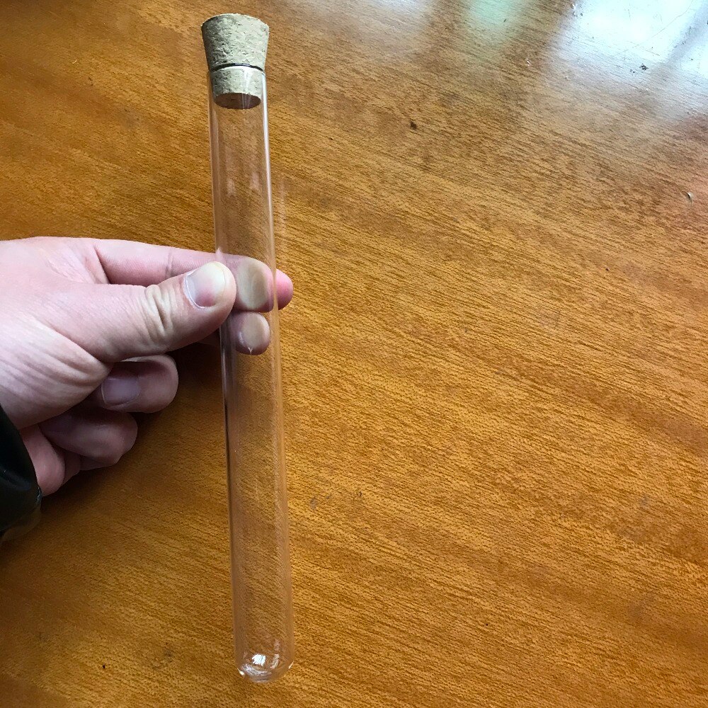 Tubo de ensayo de vidrio con tapón de corcho, 10 Uds., 20x200mm, 43ml, paquete de té de 8 pulgadas, disponible en todas las tallas