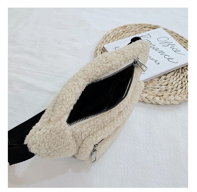 Dames heuptasje, zachte fleece heuptas, crossbody tas met verstelbare riem, dames wintertas stijl