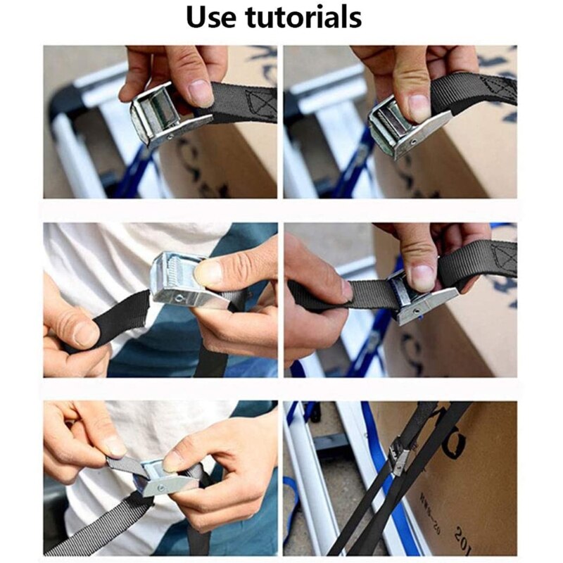 Correas de amarre con bloqueo de sujeción, herramienta de fijación de equipaje de bicicleta de Motor, resistente, color negro, 10 piezas, D7YA