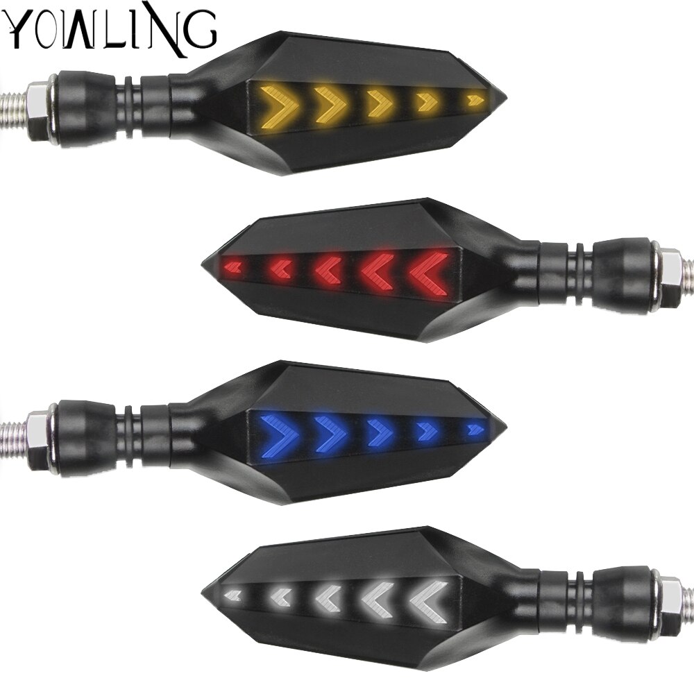 Luces LED universales de 12v para dirección de motocicleta Luz de señal de giro para motocicleta, luces indicadoras de Motor, estilismo de flecha para motocicleta