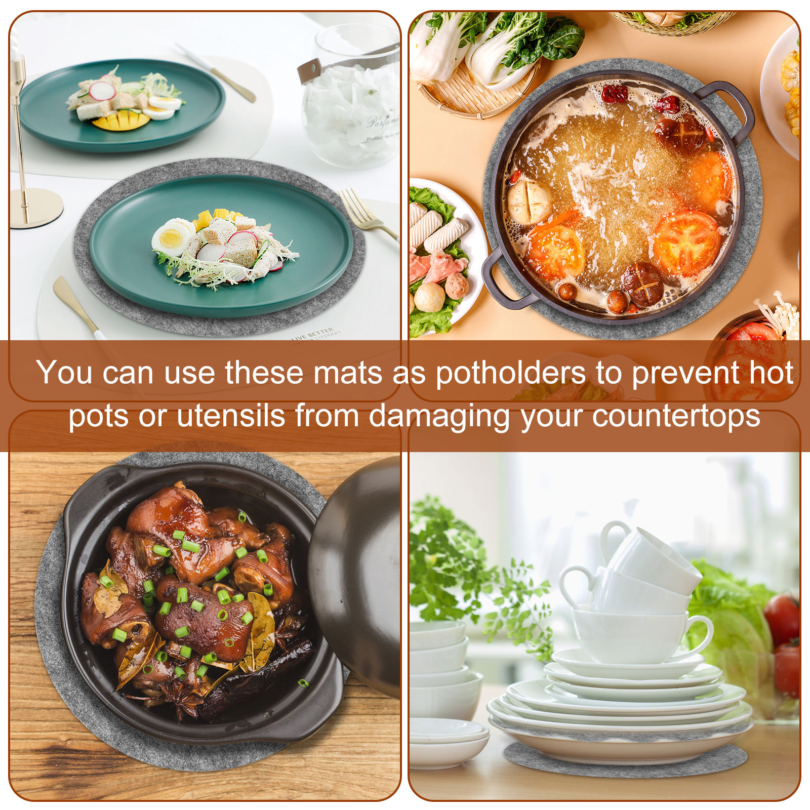 84/144 Pcs Felt Plate Dividers Felt Protectors for Porcelain Plate Cookware Storage Foldable Plate Protectors Dish Separators