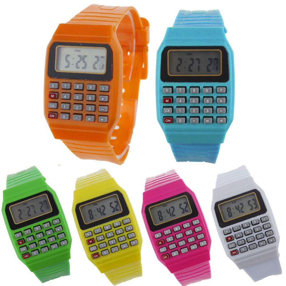 Horloge Unsex Siliconen Horloges Multifunctionele Tijd Elektronische Rekenmachine Polshorloge Relogio Hombre Kinderen Klok # W
