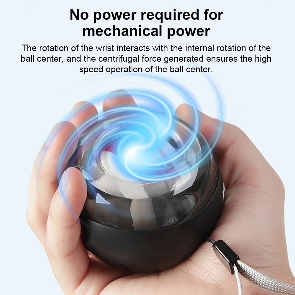 Fitness Gyroscope with LED Light Wrist Ball Gym Super Powerball Hand Ball Self-Starting Muscle Relax Wrist Trainer