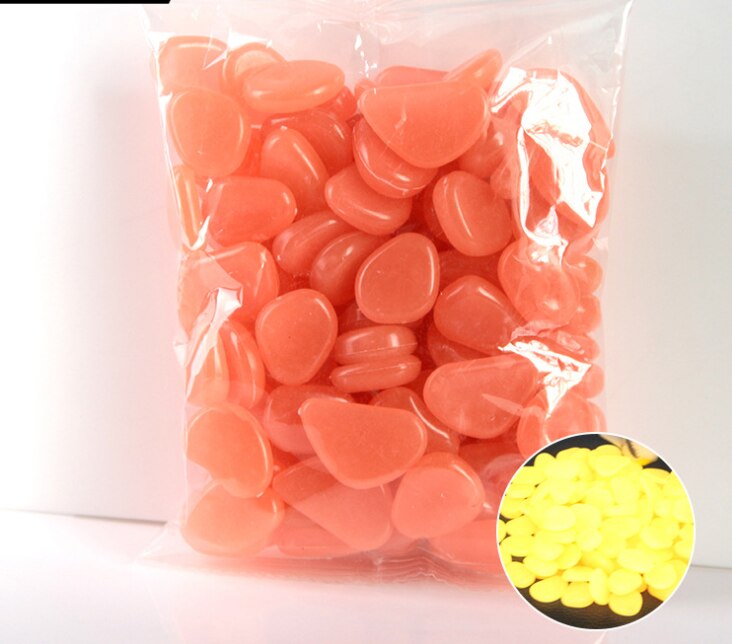 100 Pcs Tuin Decor Lichtgevende Speelgoed Stenen Glow In Dark Decoratieve Steentjes Outdoor Aquarium Decoratie Pebble Rotsen Aquarium: A5