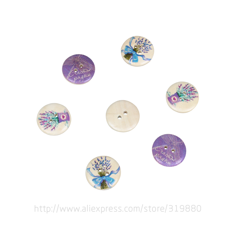 TIANXINYUE Lavendel Dragonfly Hout Knop Naaien Scrapbooking Ronde Willekeurige kleur Knop Patroon, 30 Pcs, DIY Kleding Accessoires: 30 pieces