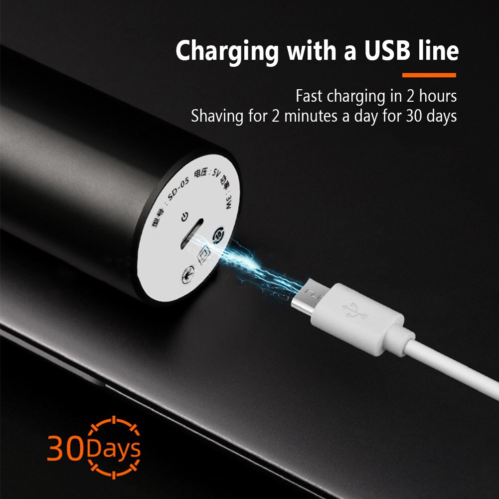 Handheld Electric Razor Beard Shaving Grooming Face Care Sensitive Area Home USB Rechargeable Easy Clean Mini Portable Salon