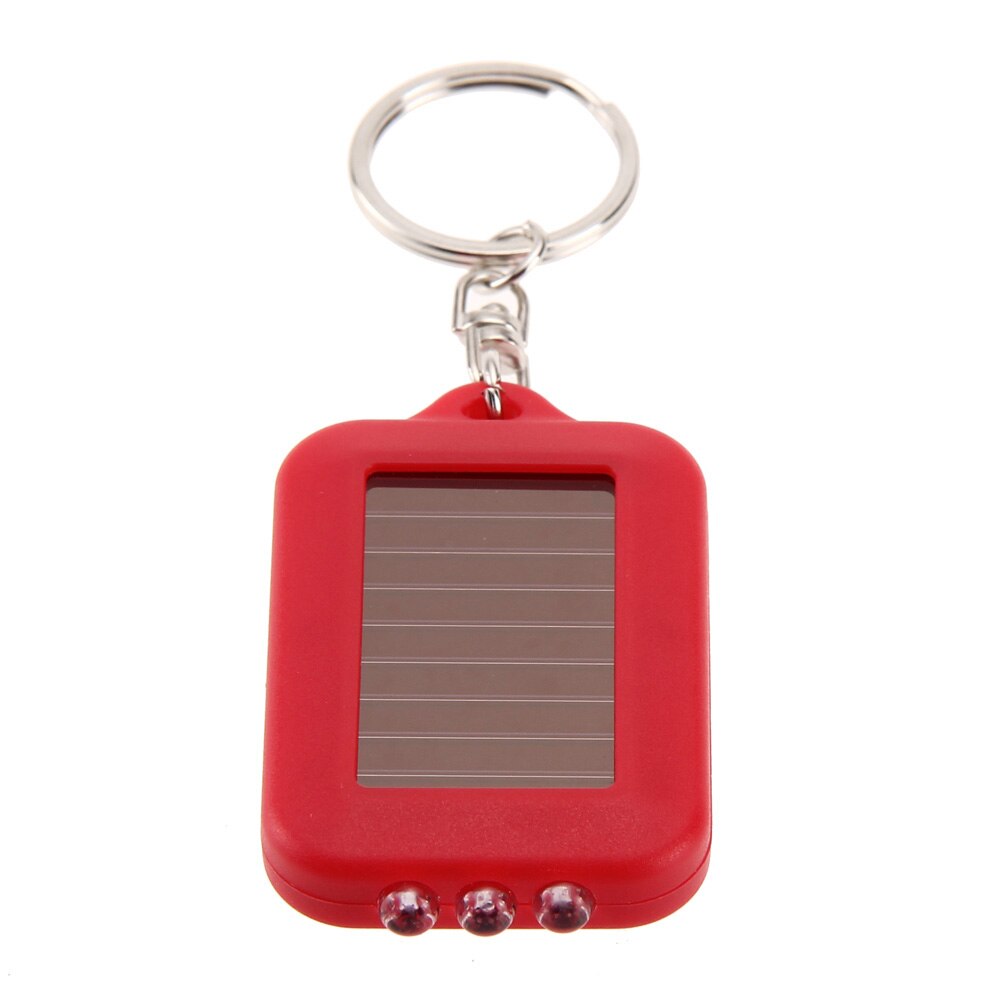 Mini Solar Power 3 LED Light Keychain Keyring Torch Outdoor Portable Flashlight Tools Ooutdoor Light Emergency Light