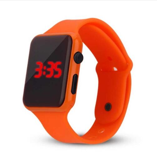 Montre led rouge pour garçon et fille, montres d'étudiant, fournisseur d'électricité électronique, reloj hombre relogio feminino zegarek damski: Orange