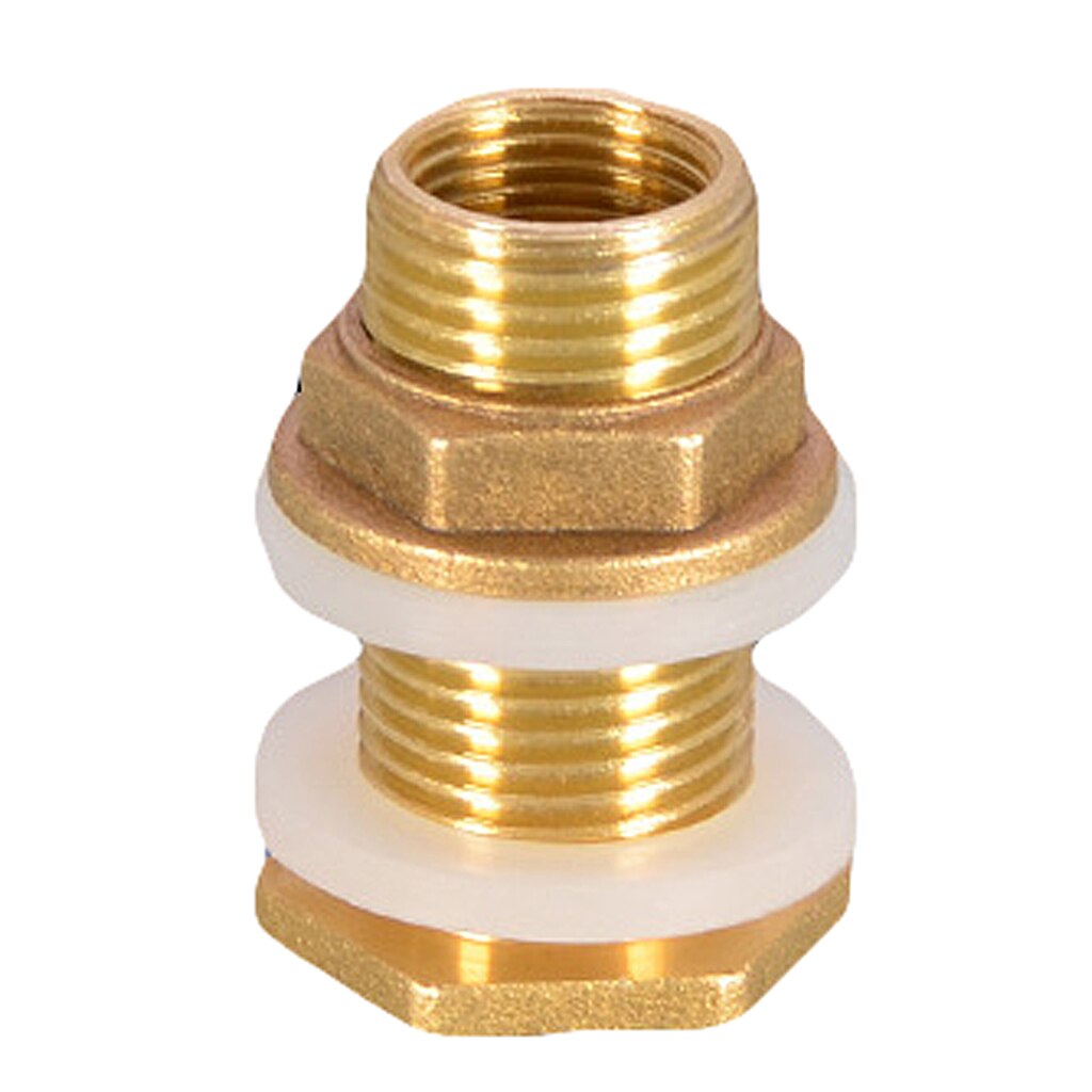 Soild Brass Water Tank Connector Theaded Bulkhead Fitting with 2 Rubber