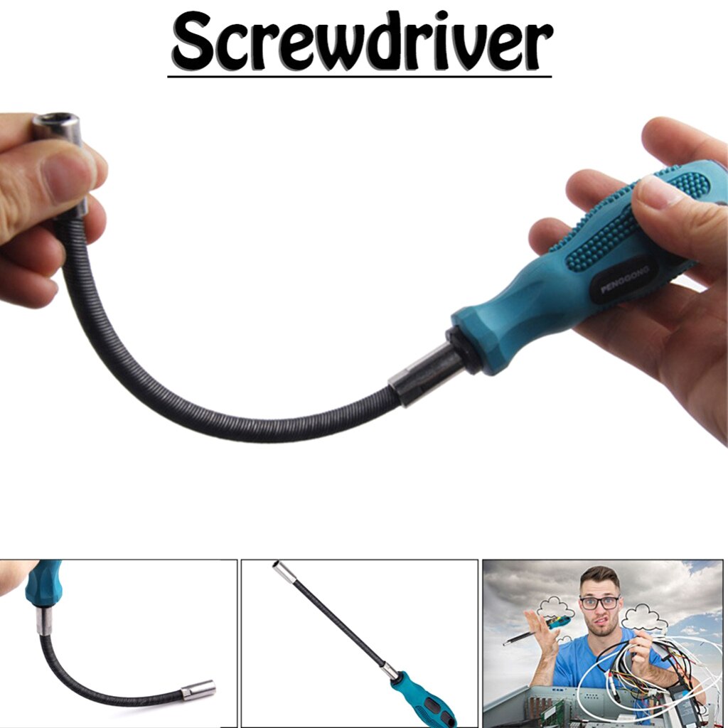 Skruvmejsel med hylsa flexibel sexkant flex manuell skruvmejsel handverktyg 1pc multifunktionella halkfria skruvdragare