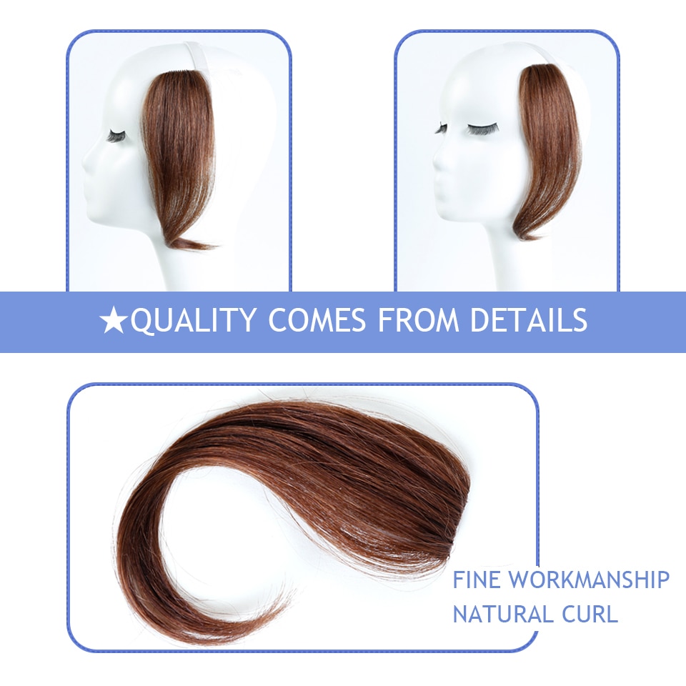 HUAYA Handmade Natural Bangs Hair Extension Heat Resistant Fiber Wigs Bangs Women's' Middle Part Hairstyle Bangs Clip