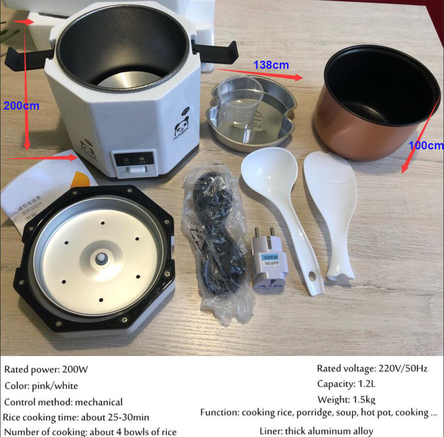 1.2L Mini Electric Rice Cooker 2 Layers Food Steam... Grandado