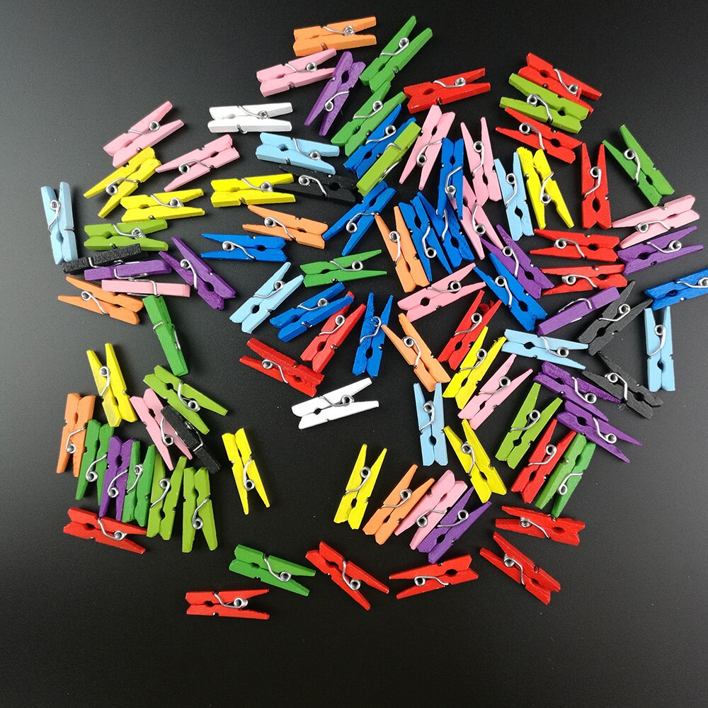 50Pcs 45X7MM Mini Natuurlijke Houten Clip Voor Foto Clip Wasknijper Craft Decoratie Clips Pinnen Craft Decoratie Clips Pinnen