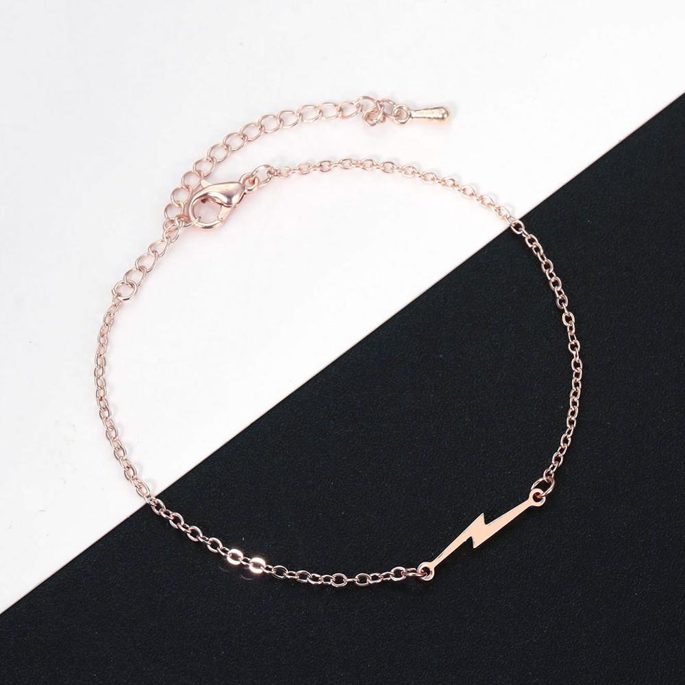 Todorova Verstelbare Charm Lightning Armbanden Voor Vrouwen Link Chain Rvs Armbanden Sieraden Pulseira Feminina: Rose Goud Kleur