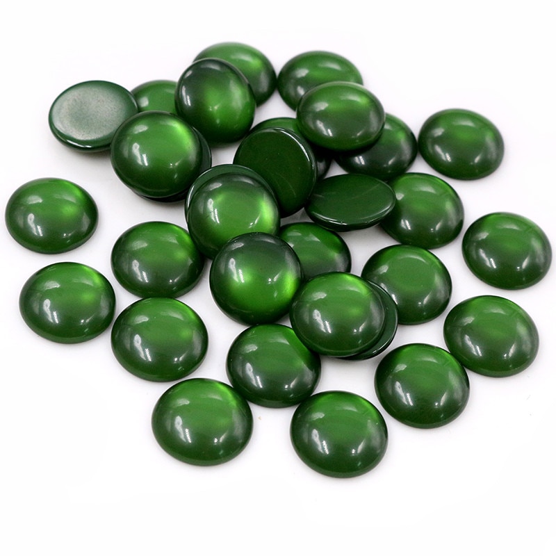 Nueva 40 Uds 12mm camafeo de resina con parte posterior plana de colores mezclados: G5-09