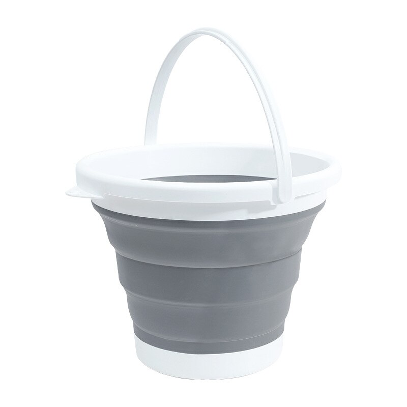 10L/5L/3 Collapsible Bucket Portable Folding Bucket Lid Silicone Car Washing Bucket Outdoor Fishing Travel Bucket Home Storage: Grey-3L