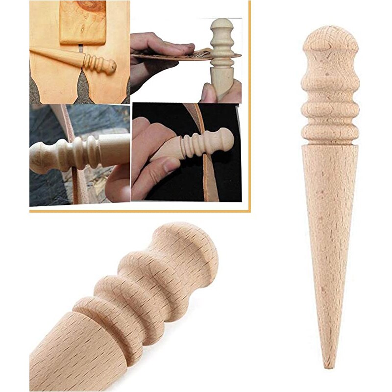 Jiwuo læderkant trimmerpind polering stang fræsning håndlavet læder multi-størrelse rund flad træpind læder værktøj