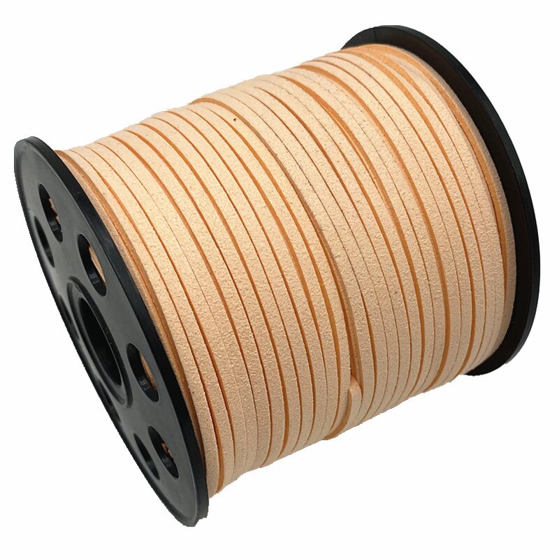 Cordón plano de gamuza trenzada de imitación, cuerda de rosca hecha a mano de cuero de terciopelo coreano de 5 yardas y 3mm para DIY, suministros de joyería # Ro: 20