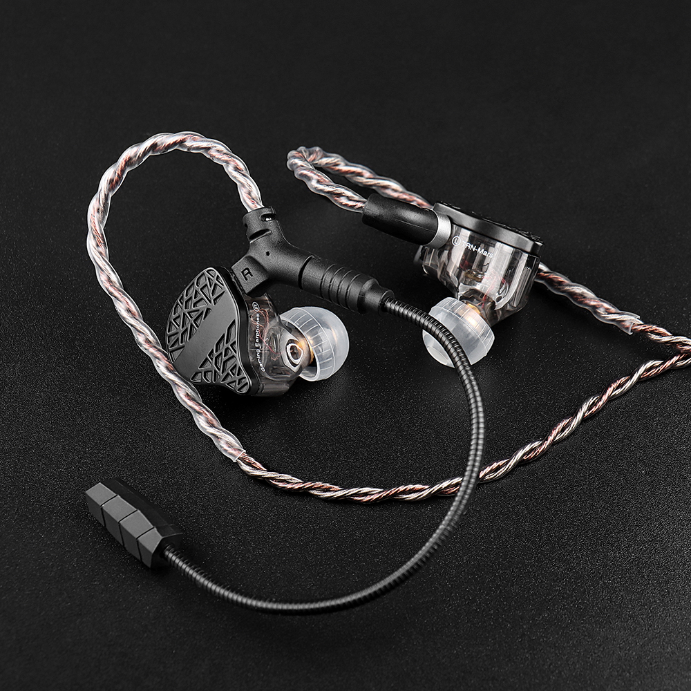 TRN RedChain Plus Gramr Gaming Earphone Upgrade Cable z odłączanym mikrofonem 3.5mm 1.2M/2M Headphone TRN Official Store