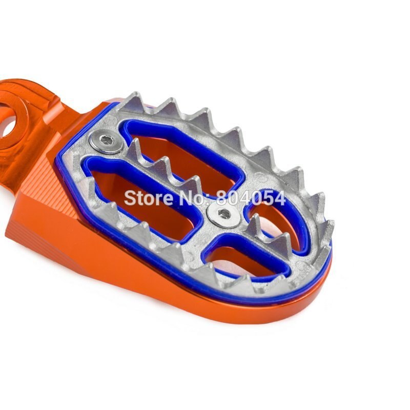 Orange billet cnc pro-bite brede fede fodpinde til ktm exc xc sx sxf 125-530cc 1998