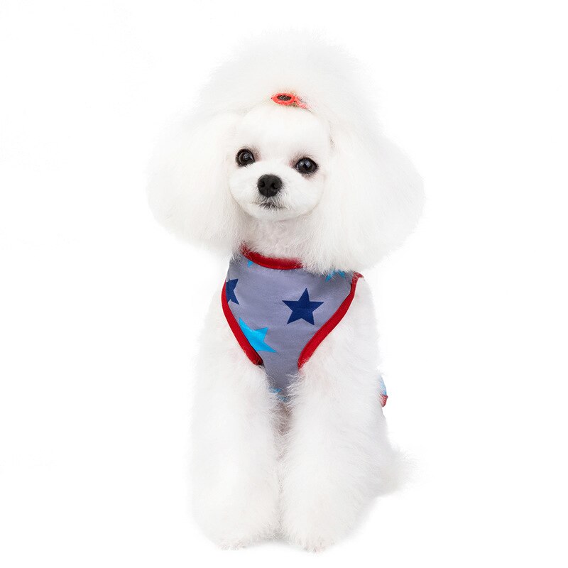 Base Dog Clothes Cheap Spring Summer Five-Pointed Star Printing Pet Vest Dogs Sport Shirt Pets T shirt Cats Clothing