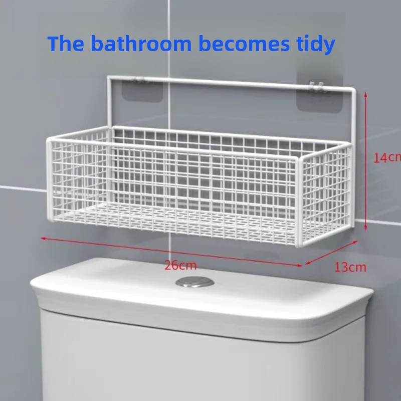 Bathroom Wall-Mounted Storage Shelf Toilet Washstand above Toilet Storage Rack No-Drilling Required Bathroom Organizer