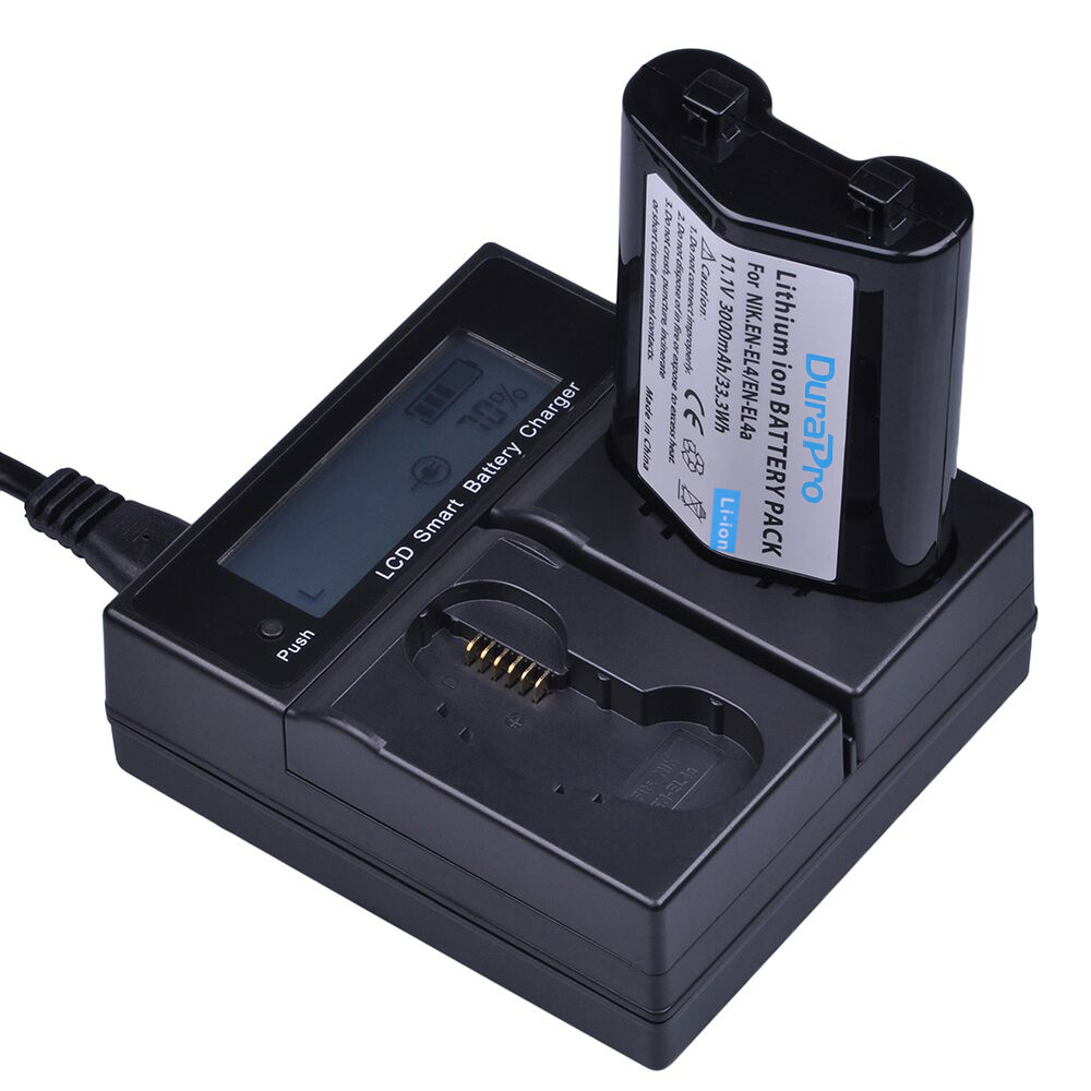 Batterie et chargeur 3200 EN EL4 EN-EL4 pour Nikon D3S, D3, D2Z, D2H, D2Hs, D2X, D2Xs, D3X, F6, EN-EL4a mAh