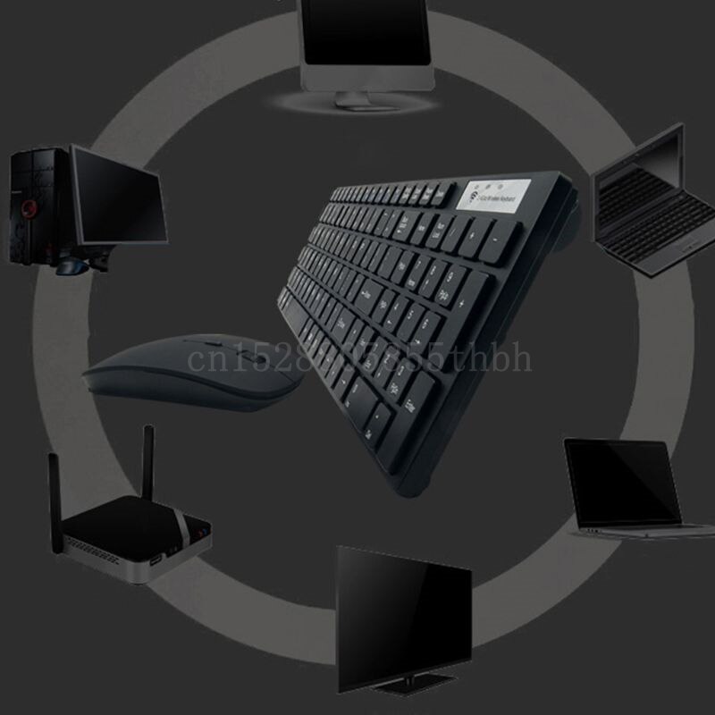 1 sæt universelt lydløst ultratyndt 2.4g trådløst tastatur og musesæt til bærbar pc-computer