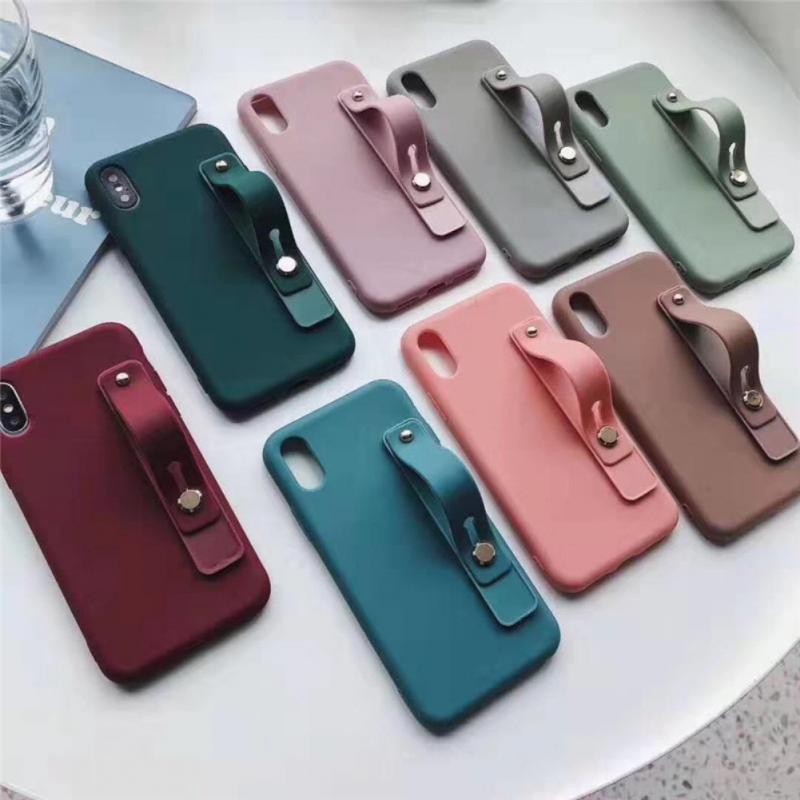1PC Finger Ring Phone Holder Candy Plain Color Wrist Band Hand Band Finger Grip Push Pull Universal Mobile Phone Holder Stand