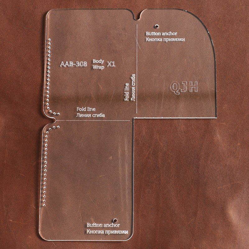 1Set DIY Acrylic Template Trendy Wild Coin Purse Card Package Leather Craft Pattern DIY Stencil Sewing Pattern 8.5cm*11cm