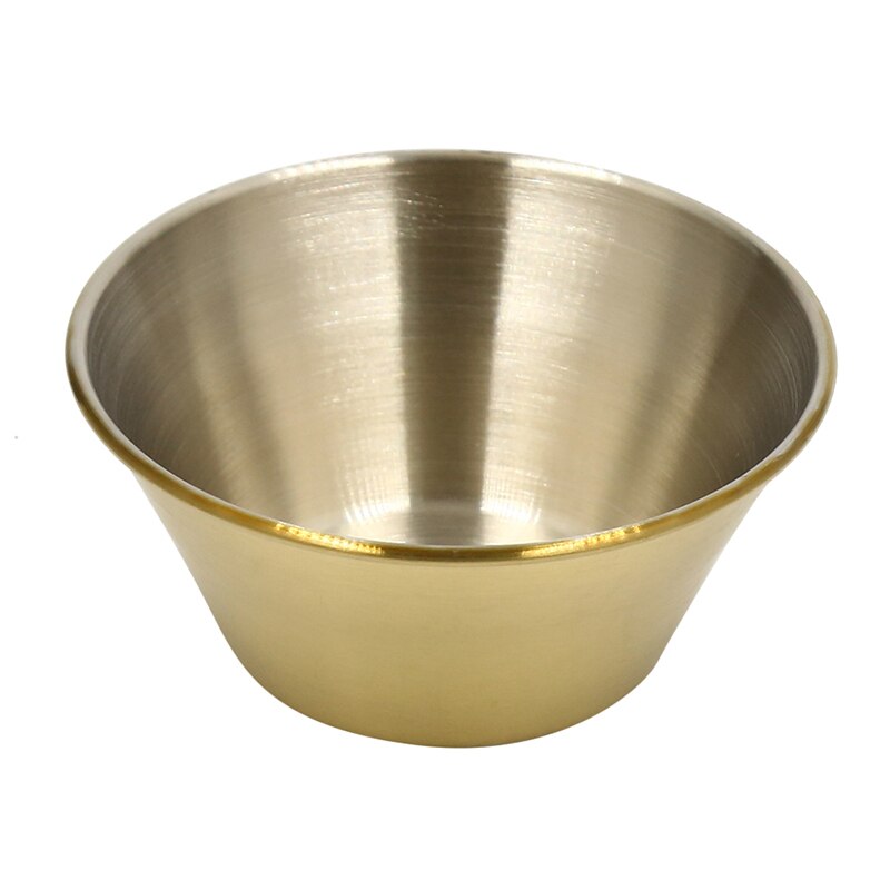 Stainless Steel Cone Plate Sauce Plate Small Dish Food Snack Dish Sauce Dish Seasoning Dish Seasoning: Large gold