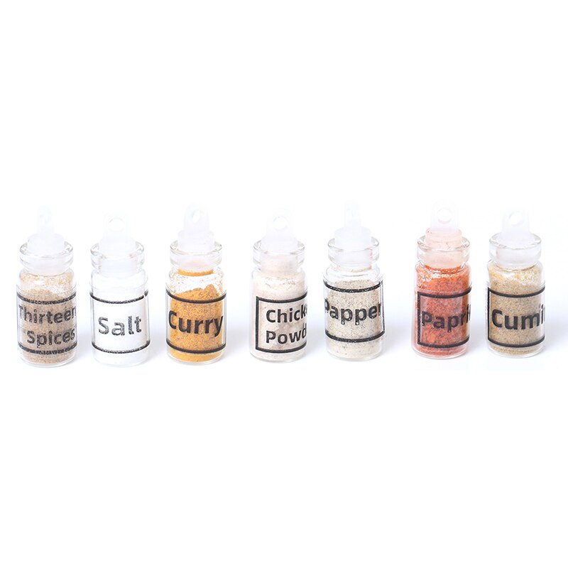 1Stck 1/12 Puppenhaus Miniatur Zubehör Mini Glas Gewürz Flasche Simulation Küche Lebensmittel Modell Spielzeug