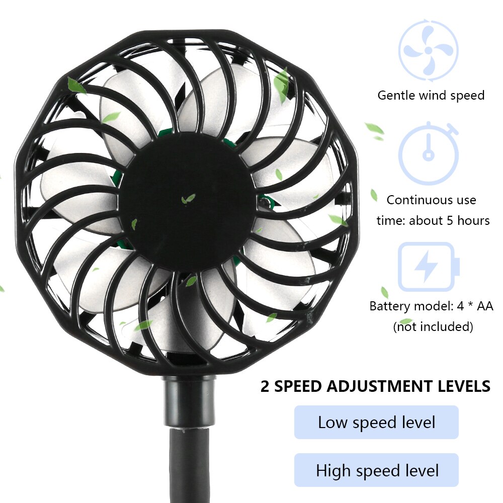 Usb Draagbare Ventilator Koude Fan Handsfree Hals Fan Opknoping Oplaadbare Mini Sport Fan 3-Speed Verstelbare Hals Dual fan Home Office