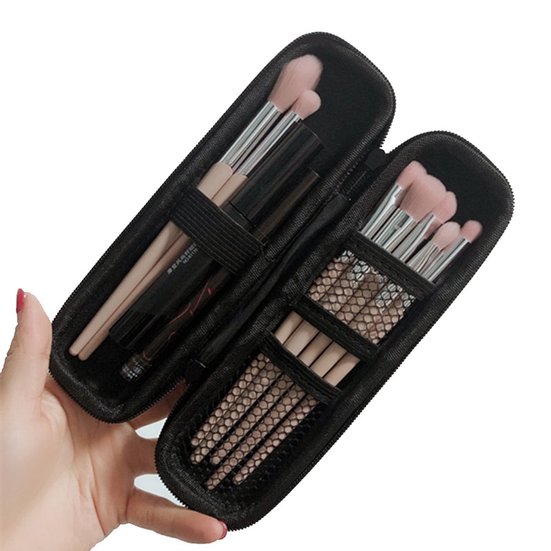 Zwarte Cosmetische Tas Draagbare Reizen Wassen Make-Up Case Mini Beauty Organizer Toilettas Vrouwen Rits Functie Make Up Box