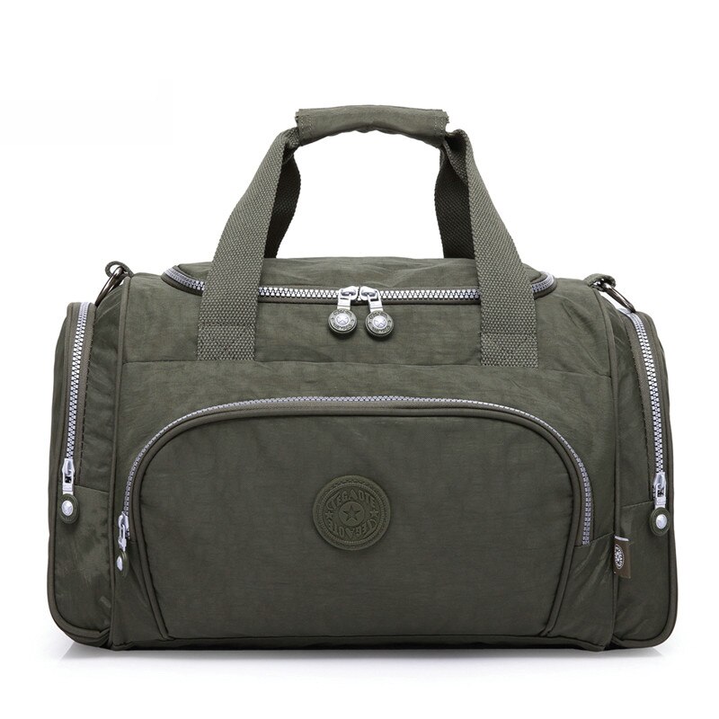 Bolsa de viaje de nailon TEGAOTE, gran capacidad, para hombre, equipaje de mano, bolsas de lona de viaje, bolsas de nailon para fines de semana, bolsas de viaje multifuncionales para mujer: Verde militar