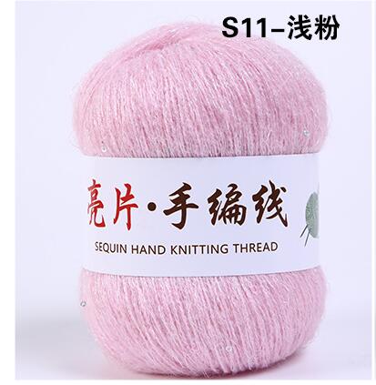 Paillettes de soie brillante 50g/boule, Angola, sentiments amoureux, fil de laine Mohair fin en peluche, laine Fine, crocheté à la main, matériaux de tricotage: S11