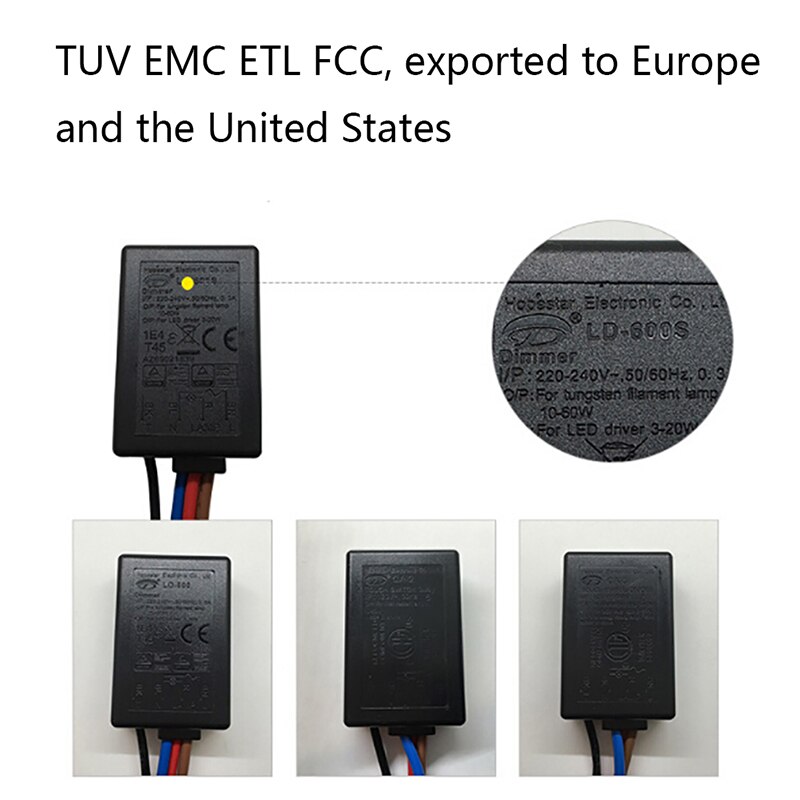 LD-600S Ingebouwde 3 Manier Vinger Touch Dimmer 25 ~ 150W Voor Tungslen Filament Lamp Of 3-25W Led Licht Ingang 220-240V Ac