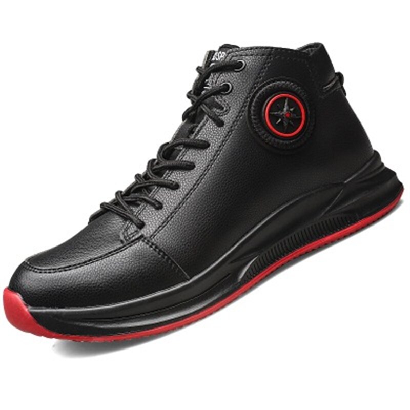 Werkschoenen met stalen neus hoge veterschoen platform veiligheidsschoenen onverwoestbaar anti-inslag lekvrije beschermende schoen: 43