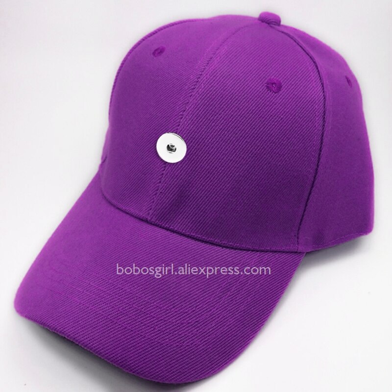 Multicolor sport Baseball 18mm przystawki przycisk czapki DIY biżuteria kapelusze TW206: FIOLETOWY