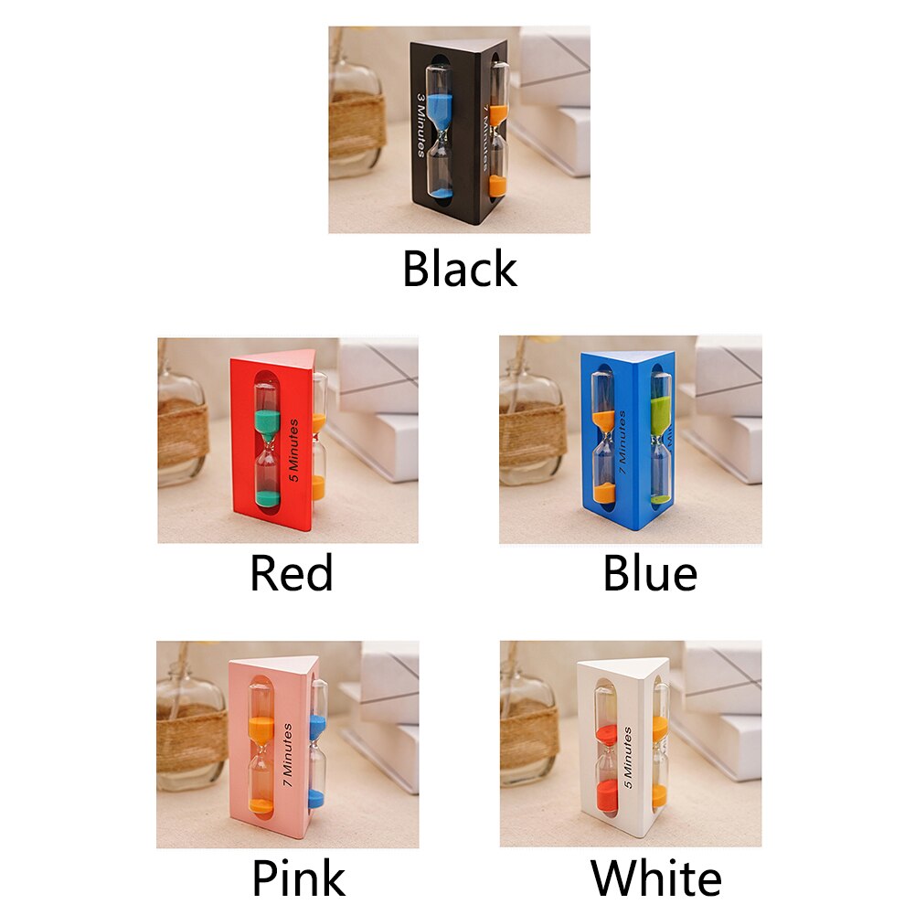 3/5/7 Minutes Desktop Craft Sand Timer Clock Exquisite Wooden Decoration Ornaments Home Hourglass Triangular Children
