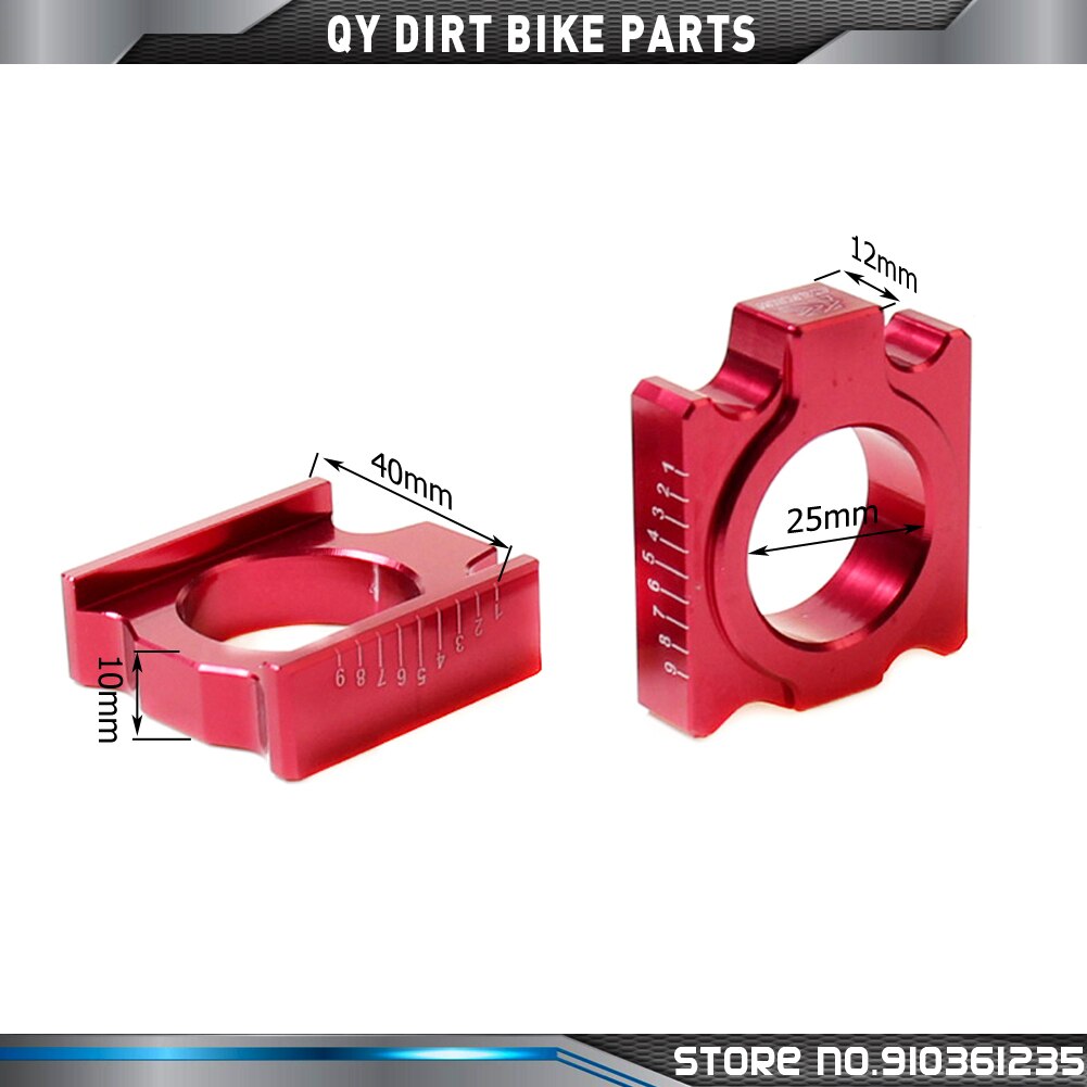 CNC Aluminum Rear Chain Adjuster Axle blocks for CR125/250R CRF250R/250X 450R/450X Dirt bike Motortcycle Motocross