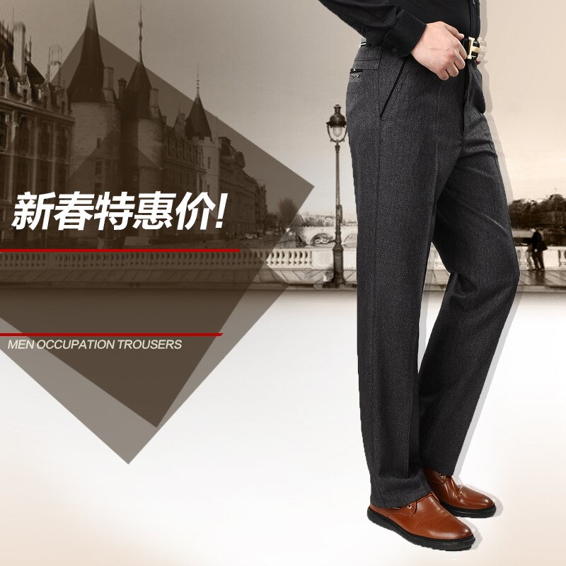 Luksus jakkesæt bukser social dress bukser herre løse formelle blazer bukser hvidere plus fløjl tyk pantalon kostume homme