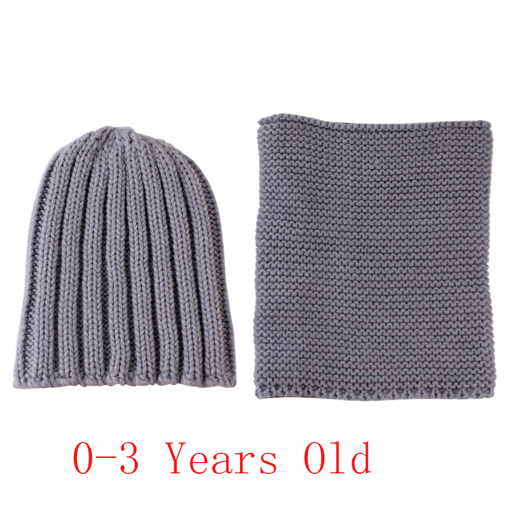 Conjunto de gorro y bufanda para bebé, otoño e invierno, de lana tejida, liso, para niño y niña, gorro y redecilla para niña, gorro para niño de 0-3 años